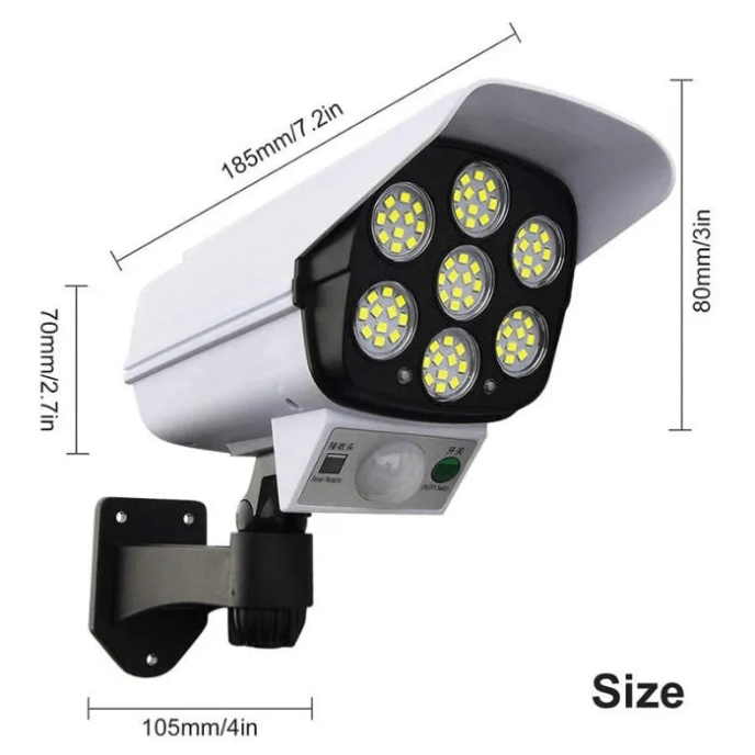 CamGuard Pro Solar - Cámara falsa con luz que disuade intrusos