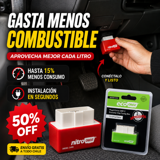 NitroOBD2® - Ahorrador de Combustible 50% OFF