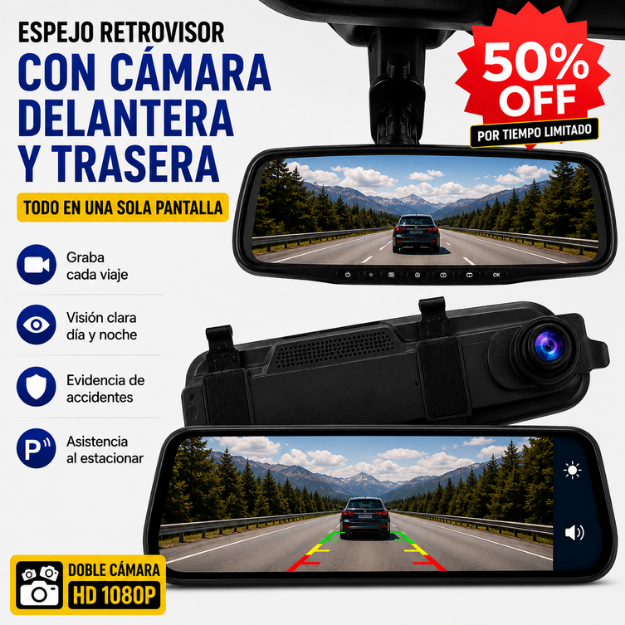 DriveVision® - Espejo Retrovisor con Cámara