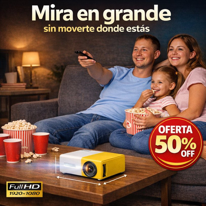 CinemaGo Pro® - Mini Proyector para Ver en Grande Donde Quieras