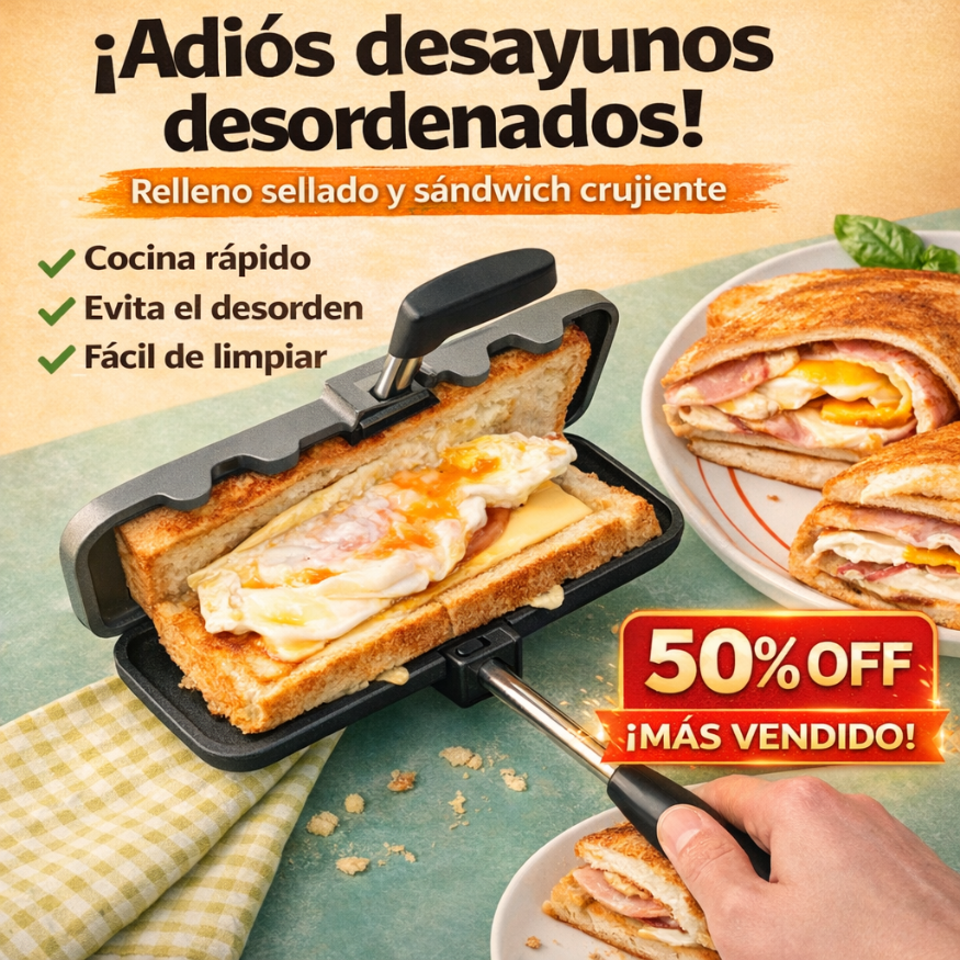 QuickPress Pro® - Sándwich caliente y crujiente en segundos